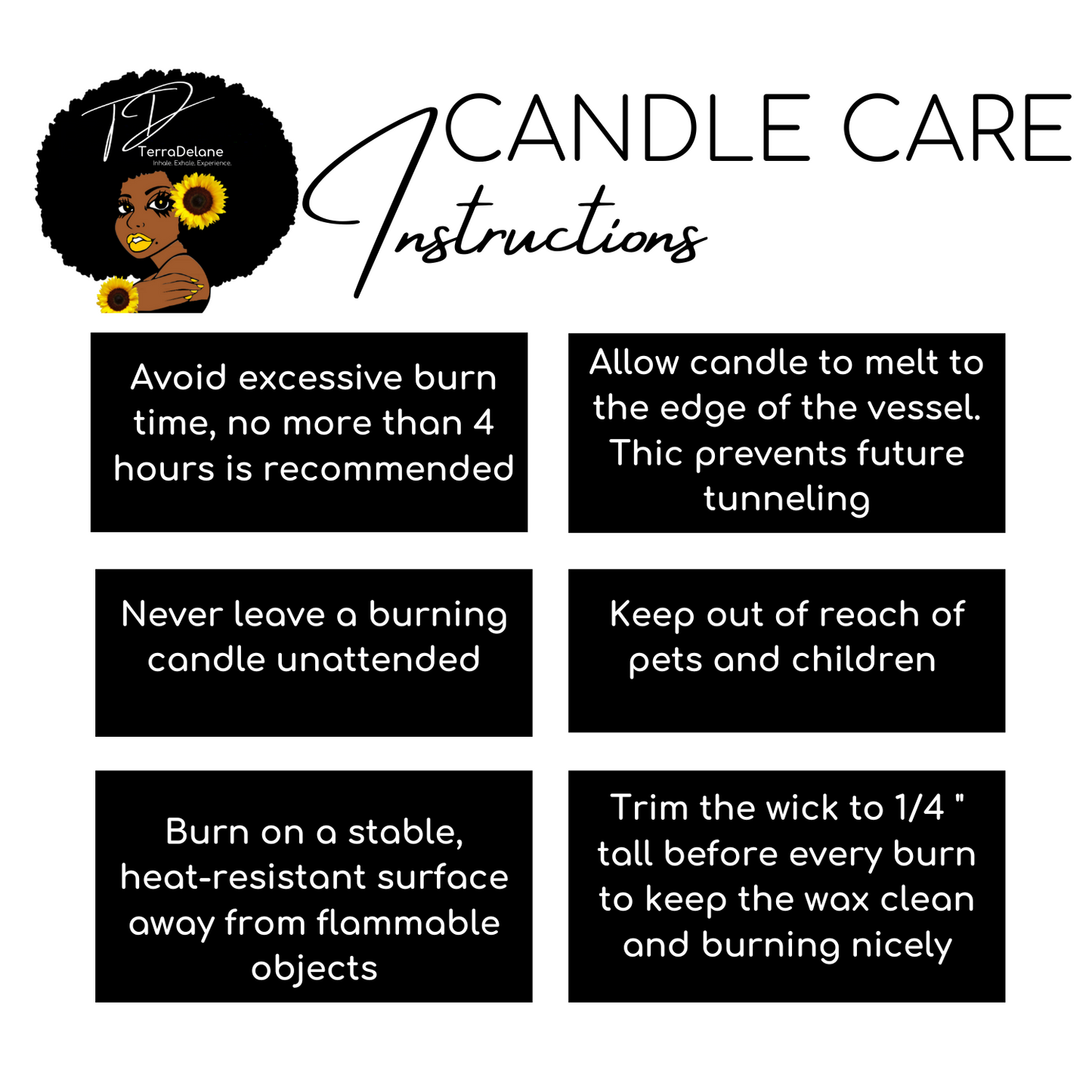 Candle Care Instructions