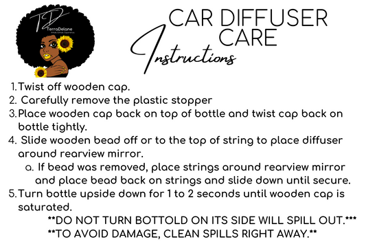 Car Diffuser Care Instructions